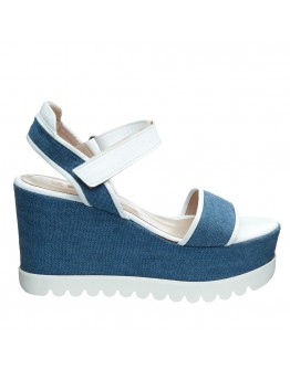 Anastasia Shoes Δερμάτινες Πλατφόρμες Μπλε 1401