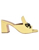 Δερμάτινα πέδιλα mule κίτρινα Anastasia shoes 40