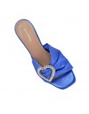Δερμάτινα πέδιλα μπλε μεταλλικό Anastasia shoes