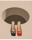 Δερμάτινα πέδιλα mule κόκκινα Anastasia shoes 3022