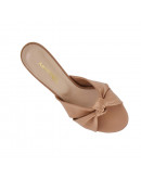 Anastasia Shoes Δερμάτινα Πέδιλα Mule Nude