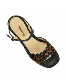 Anastasia Shoes Δερμάτινες Πλατφόρμες Μαύρες - Leopard 3725