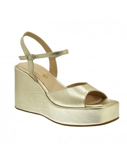 Anastasia Shoes Δερμάτινες Πλατφόρμες Πλατινέ 3725