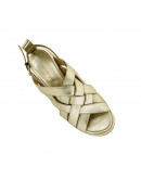 Anastasia Shoes Δερμάτινες Πλατφόρμες Πλατινέ 2725