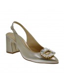 Anastasia shoes Δερμάτινες Γόβες Πλατινέ 3738