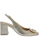 Anastasia shoes Δερμάτινες Γόβες Πλατινέ 3738