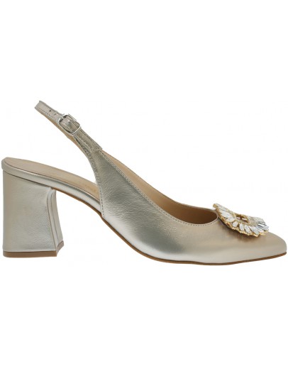 Anastasia shoes Δερμάτινες Γόβες Πλατινέ 3738