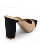 Anastasia Shoes Δερμάτινα Mules Μαύρα-Nude 81462