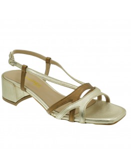 Anastasia Shoes Δερμάτινα Πέδιλα Πλατινέ 526