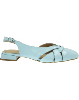 Anastasia Shoes Δερμάτινες Γόβες Flat Σιέλ 226