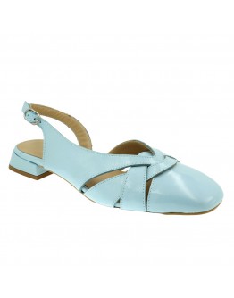 Anastasia Shoes Δερμάτινες Γόβες Flat Σιέλ 226