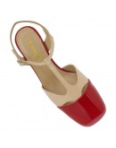 Anastasia shoes Δερμάτινες Γόβες Nude-Red 826
