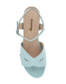 Anastasia Shoes Δερμάτινα Πέδιλα Aqua Marine 44 