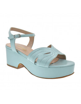 Anastasia Shoes Δερμάτινα Πέδιλα Aqua Marine 44 