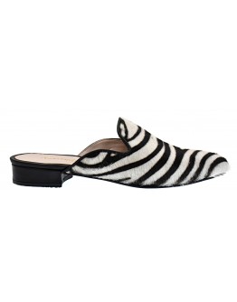 Anastasia Shoes Δερμάτινα Πέδιλα Mule Λευκό Poni  3691