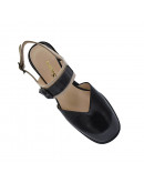 Anastasia shoes Δερμάτινες Γόβες Μαύρες - Μπεζ Sling Back 8