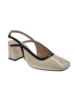 Anastasia shoes  Δερμάτινες Γόβες Εκρού Sling Back 24