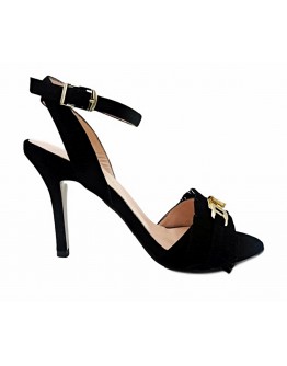 Πέδιλα δερμάτινα μαύρα Anastasia shoes 114