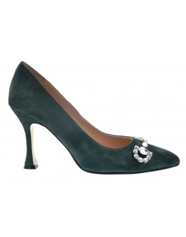 Anastasia Shoes Δερμάτινες Γόβες Suede Πράσινες 3823