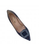 Anastasia Shoes Δερμάτινες Γόβες Μπλε Με Strass 3674