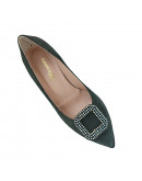 Anastasia Shoes Δερμάτινες Γόβες Πράσινες Με Strass 3674