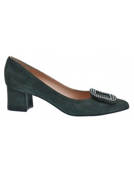 Anastasia Shoes Δερμάτινες Γόβες Πράσινες Με Strass 3674