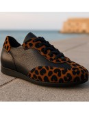 Anastasia Shoes Δερμάτινα Loafers Μαύρα - Leopard 3825