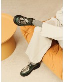 Anastasia Shoes Δερμάτινα Loafers Πράσινα - Snake Print 525