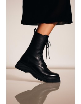 Anastasia Shoes Δερμάτινα Μποτάκια Μαύρα 3525