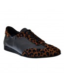 Anastasia Shoes Δερμάτινα Loafers Μαύρα - Leopard 3825