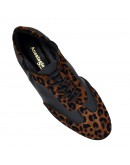 Anastasia Shoes Δερμάτινα Loafers Μαύρα - Leopard 3825