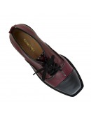 Anastasia Shoes Δερμάτινα Loafers Μπορντό - Μαύρα 1325