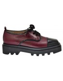 Anastasia Shoes Δερμάτινα Loafers Μπορντό - Μαύρα 1325