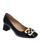 Anastasia Shoes Δερμάτινες Γόβες Μαύρες 5125