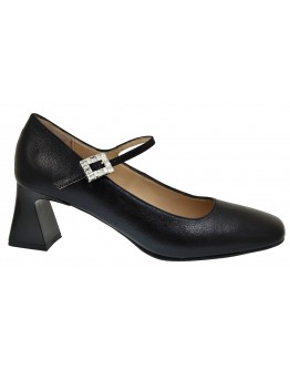 Anastasia Shoes Δερμάτινες Γόβες Μαύρες Με Strass 125