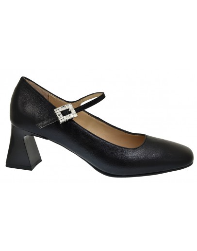 Anastasia Shoes Δερμάτινες Γόβες Μαύρες Με Strass 125