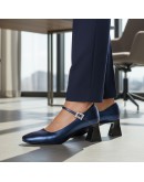 Anastasia Shoes Δερμάτινες Γόβες Μπλε Με Strass 125