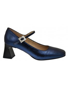 Anastasia Shoes Δερμάτινες Γόβες Μπλε Με Strass 125