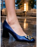 Anastasia Shoes Δερμάτινες Γόβες Μπλε 5125