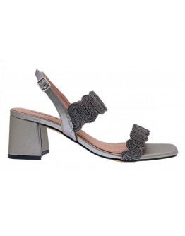 BiBiLou Δερμάτινα Πέδιλα Dark Silver 874Z94HG