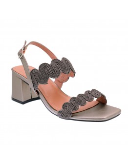 BiBiLou Δερμάτινα Πέδιλα Dark Silver 874Z94HG