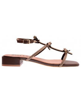 BiBiLou Δερμάτινα Flat Πέδιλα Dark Brown 848Z00HG