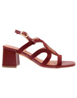 BiBiLou Δερμάτινα Πέδιλα Μπορντώ 876Z94HG