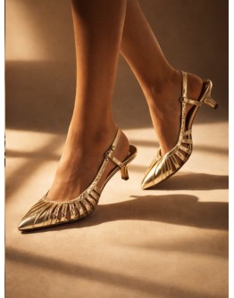 BiBiLou Δερμάτινες Γόβες Χρυσές 774Z94HG