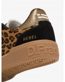 D Franklin Δερμάτινα Sneakers Leopard - Μαύρα 387009