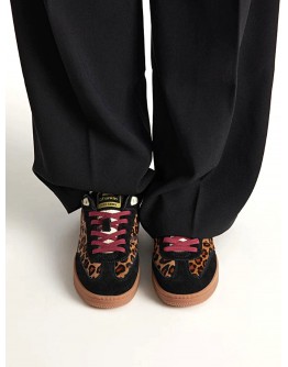 D Franklin Δερμάτινα Sneakers Leopard - Μαύρα 387009