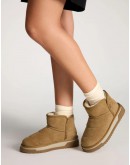 D Franklin Δερμάτινα Μποτάκια Μπεζ 408003