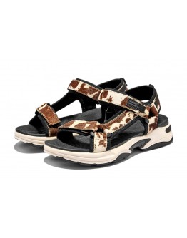 D.Franklin Δερμάτινα Sneakers Καφέ Animal Print 406008