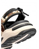 D.Franklin Δερμάτινα Πέδιλα Καφέ Animal Print 406008
