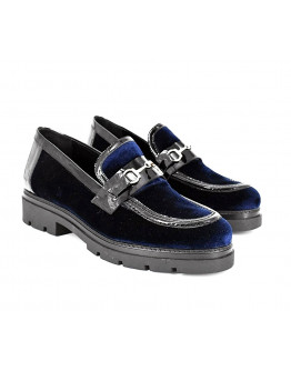 Dansi Δερμάτινα Loafers Velvet Luxurious Royal Blue 6785